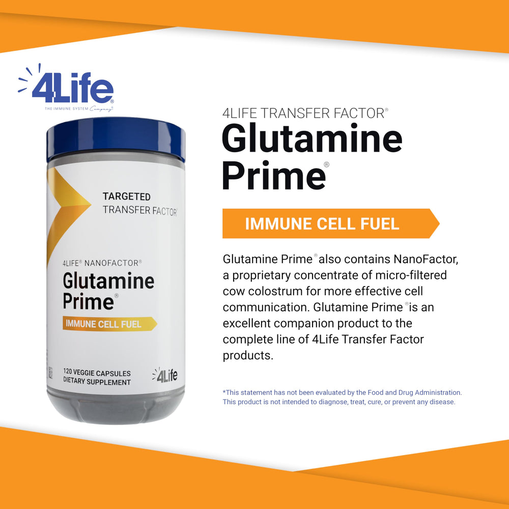 4Life Glutamine Prime capsule close-up for simple daily intake.