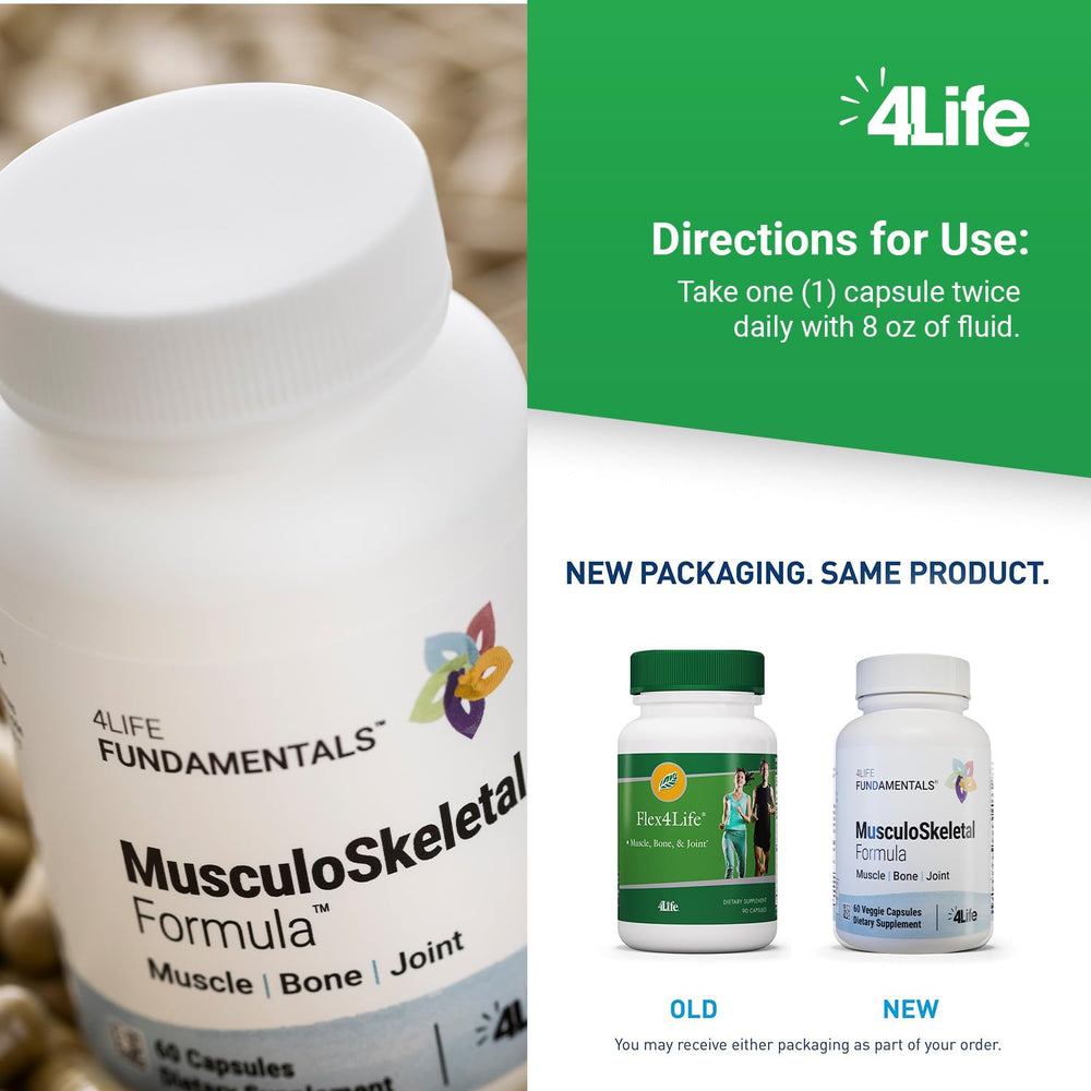 4Life Musculoskeletal Formula packaging box with modern design and ingredient clarity
