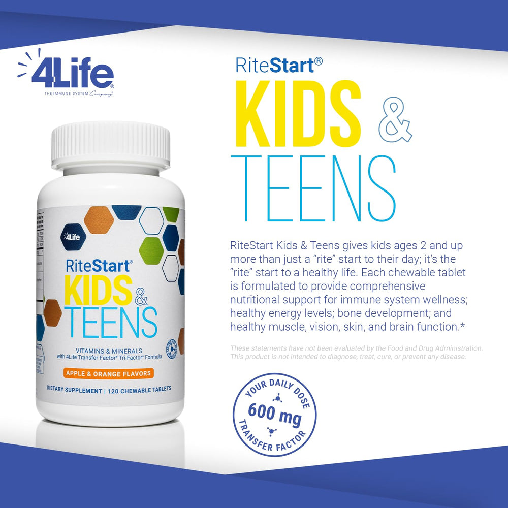 4Life RiteStart Kids Apple flavor chewables close-up shows kid-friendly texture for easy use.