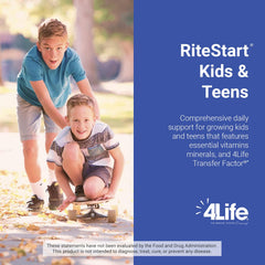 4Life RiteStart Kids Orange flavor chewables on store shelf, appealing for daily use.
