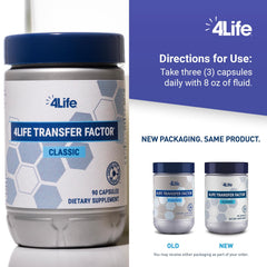 4Life Transfer Factor Classic capsules ready for daily routine on kitchen counter