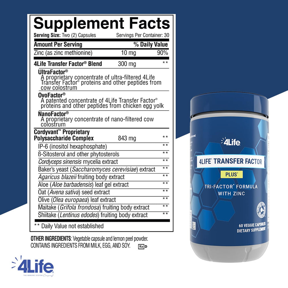 4Life Transfer Factor Plus veggie capsules for easy daily wellness.