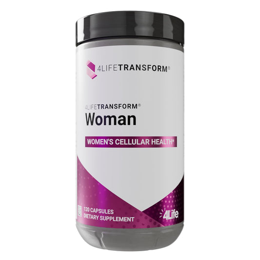 4Life Transform Woman bottle and capsules support daily wellness.