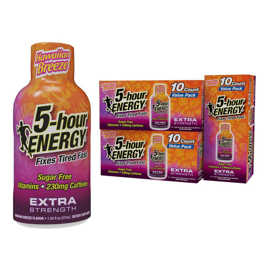 5-hour ENERGY Hawaiian Breeze bottle front boosts daytime alertness.