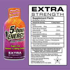 5-hour ENERGY Hawaiian Breeze bottle label highlights zero sugar and caffeine.