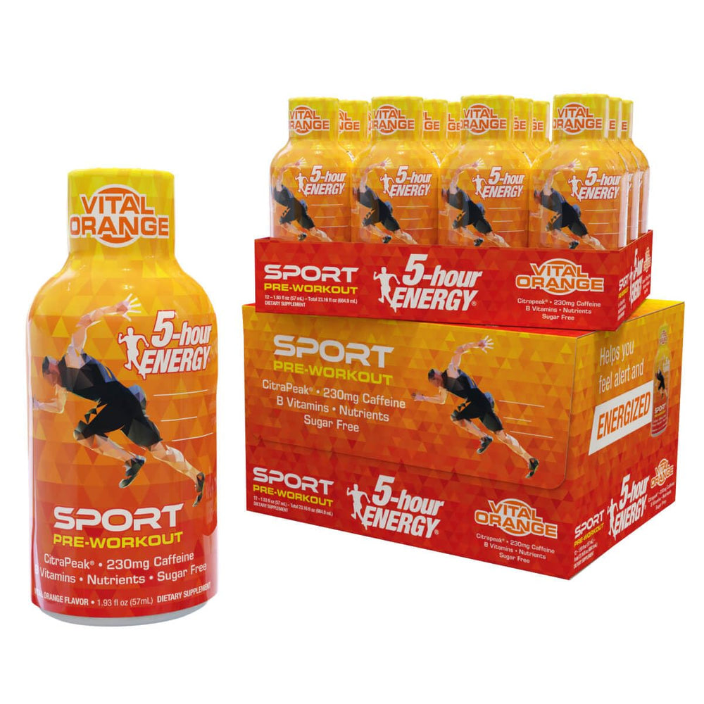 5-Hour ENERGY Extra Strength Sport Shot Citrapeak bottle for quick workout energy.