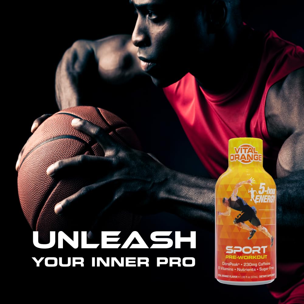 5-Hour ENERGY label close-up highlighting B-vitamins and amino acids for alertness.