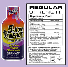 Cap open of 5-hour ENERGY grape shot ready for quick energy boost