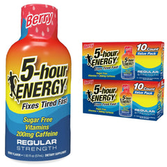 5-hour ENERGY Regular Strength Berry bottle for quick on-the-go energy