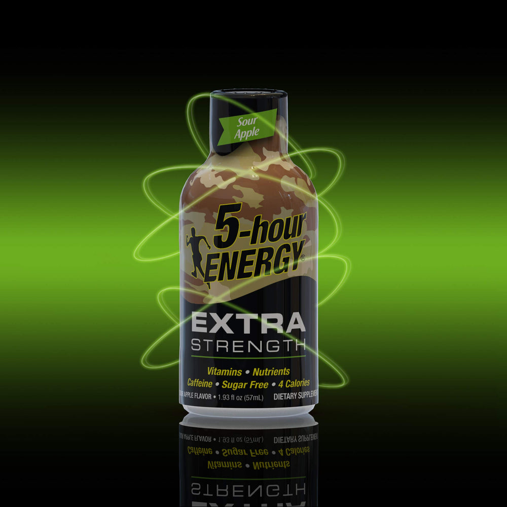 5-hour ENERGY Shot etiqueta diseño, fácil de identificar