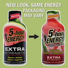 5-hour ENERGY Watermelon Shot label highlights B-vitamins and amino acids support