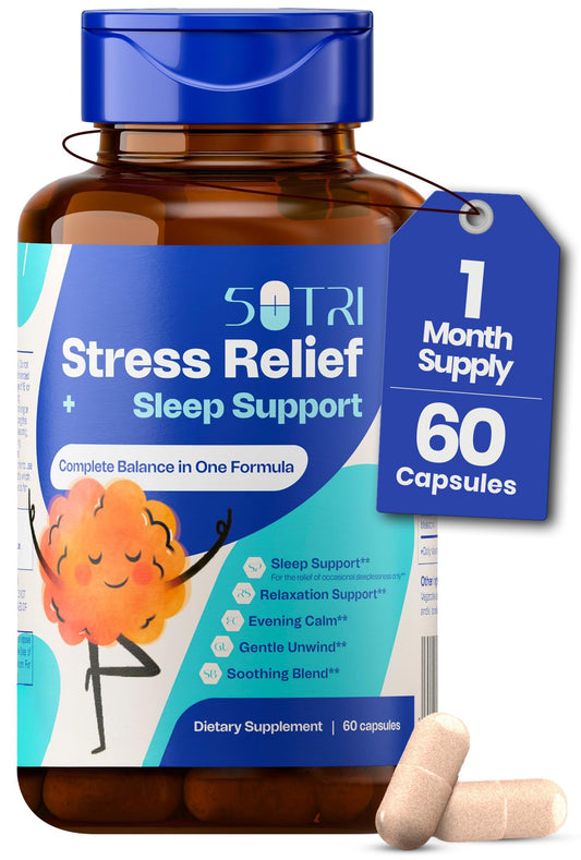 5 Nutri magnesium citrate capsules in a glass jar for sleep support