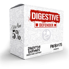 Rich Piana Digestive Defender bottle with capsules for gut health.