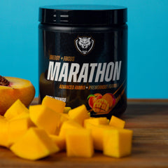 6AM Run Marathon closeup of amino acid ingredients for transparency.