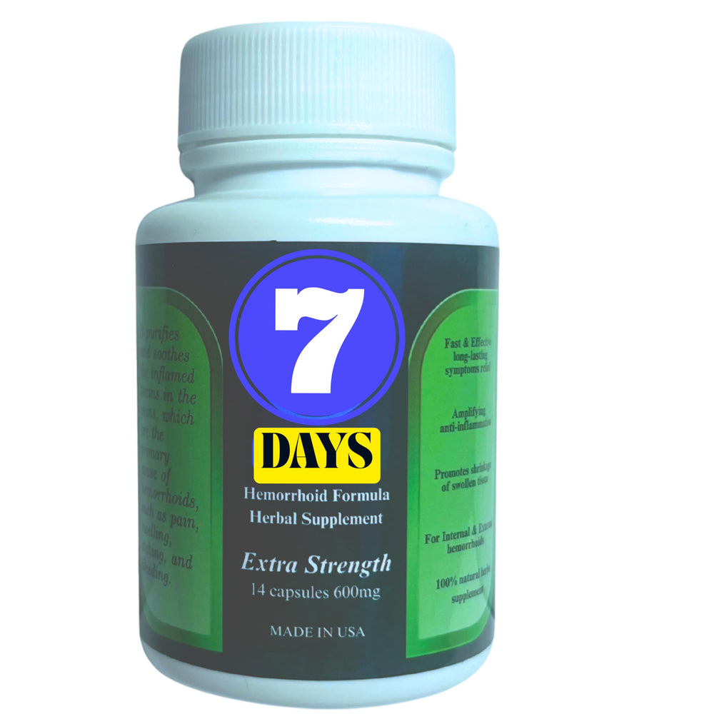 861 Herbs bottle of 7 Days Hemorrhoid Supplement showing natural, gentle daily comfort.
