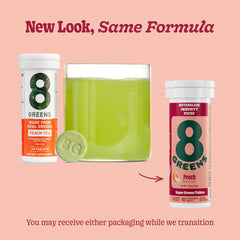 8Greens foil-pack close-up emphasizes convenient on-the-go use