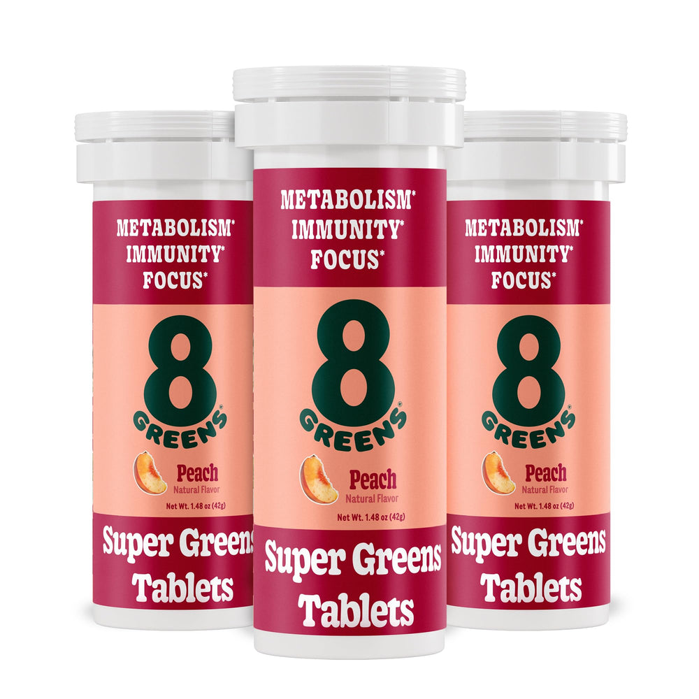 8Greens supergreens tablets bottle front for daily wellness and ease