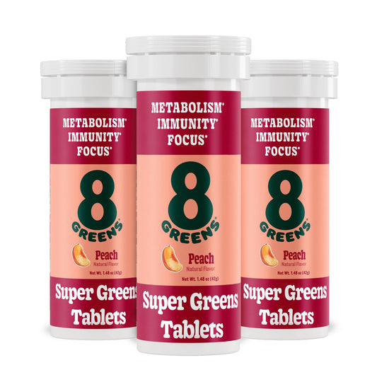 8Greens supergreens tablets bottle front for daily wellness and ease