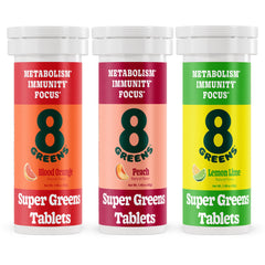 8Greens supergreens tablets in bottle for convenient daily greens
