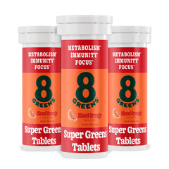 8Greens Supergreens tablets front view for daily greens and energy support.