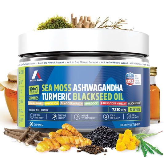 A1 Body Fuel Sea Moss Gummies bottle for daily immune support and balanced energy.