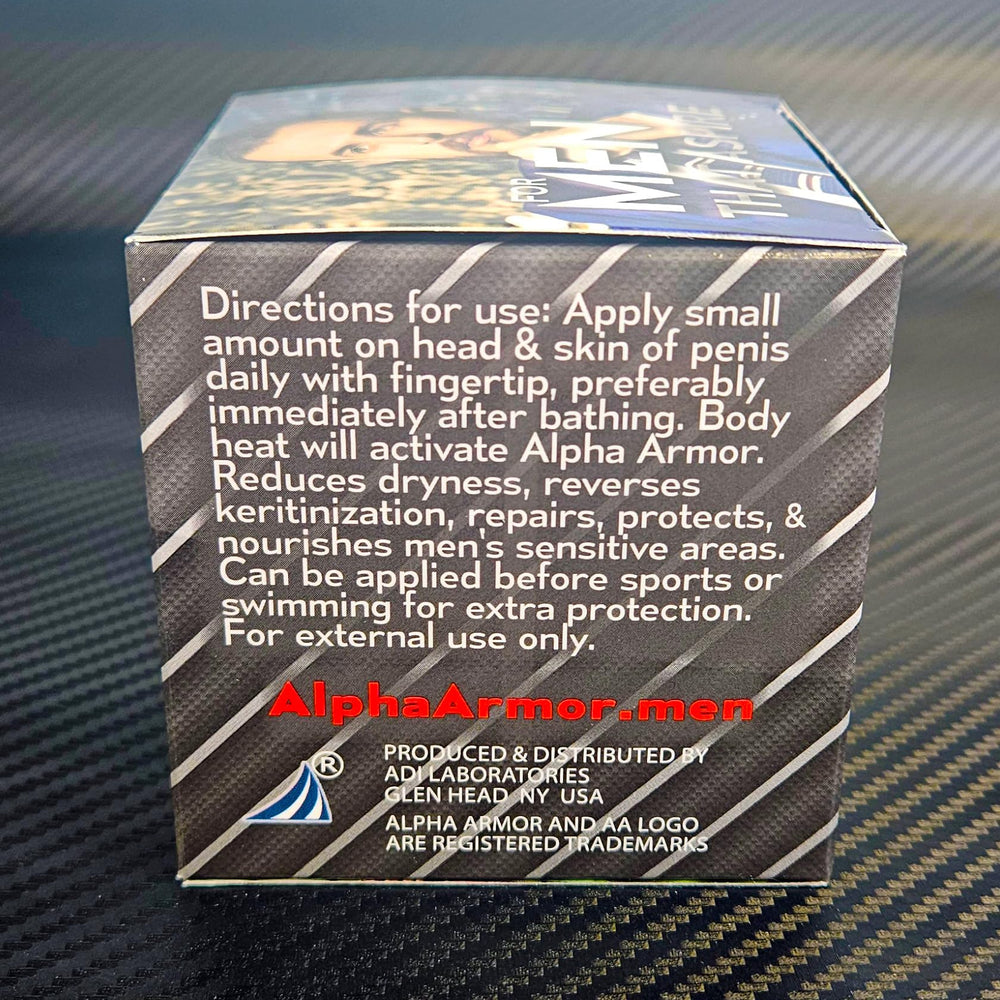 AA Alpha Armor cream texture swatch highlights rich emollients for skin restoration and comfort.