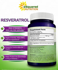Vegan-friendly aSquared Nutrition Resveratrol formulation with no fillers.