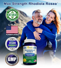 aasquared Nutrition Rhodiola Rosea capsules shown for convenient daily use.
