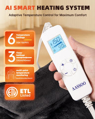 AASSOO graphene heating pad adjustable heat levels for personalized comfort