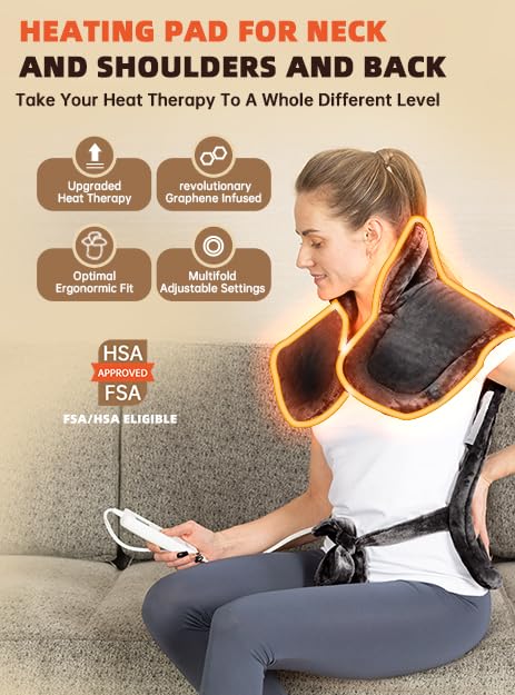 AASSOO graphene heating pad weighted design keeps pad in place during use