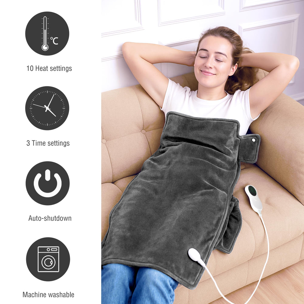 AAYAAY heating pad provides 10 heat levels for customizable comfort.