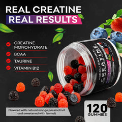 ABDALI NATURAL Creatine Gummies mixed-berry flavor ready for quick training energy.