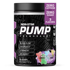 ABE All Black Everything Non Stim Pre-Workout bottle close-up for caffeine-free focus during workouts.