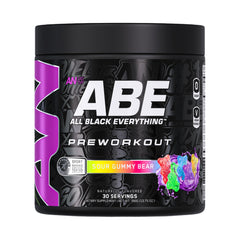 ABE All Black Everything preworkout tub ready for an intense gym session