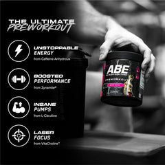 Scoop beside the ABE All Black Everything tub showing convenient serving.