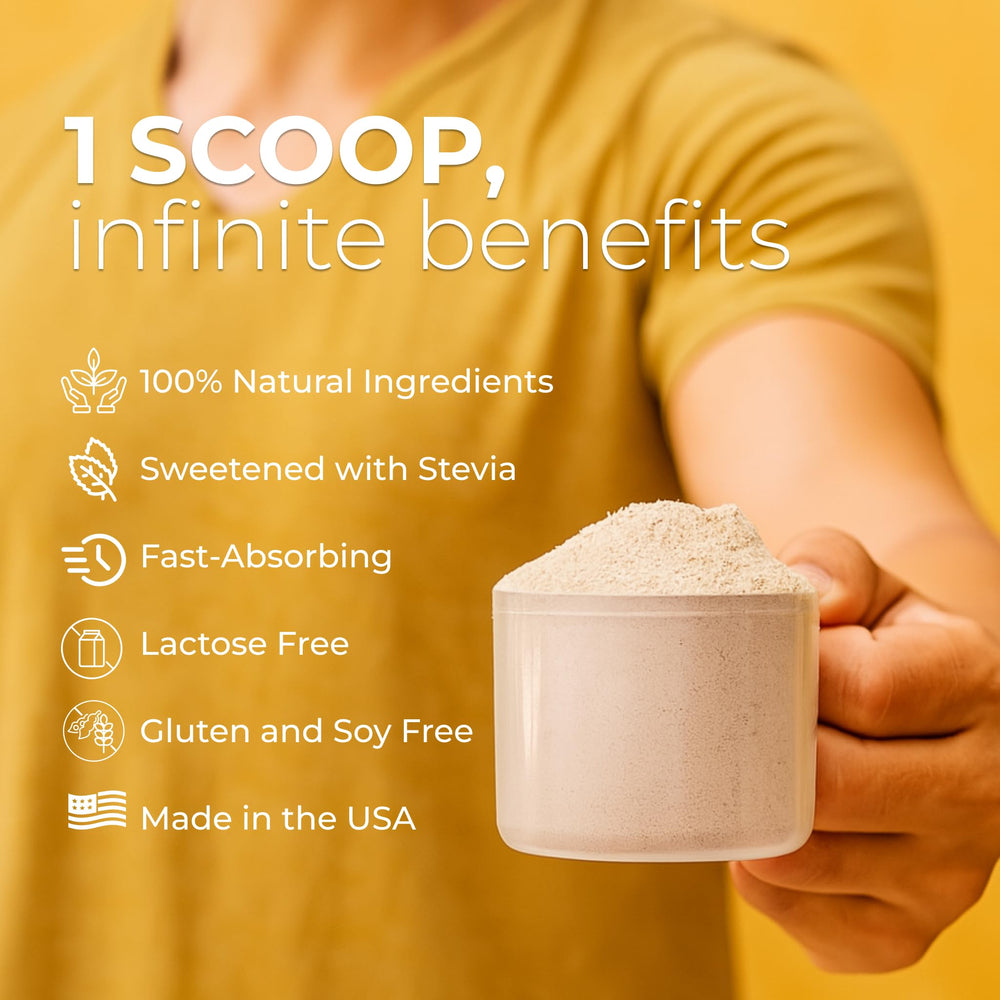 A scoop of About Time powder ready for a quick mixed shake
