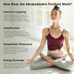 Abrakadoubra chakra energy balance wearable pendant supports calm during daily activities.