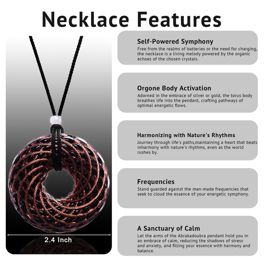 Abrakadoubra pendant detail shows polished copper and crystal glow for grounding.