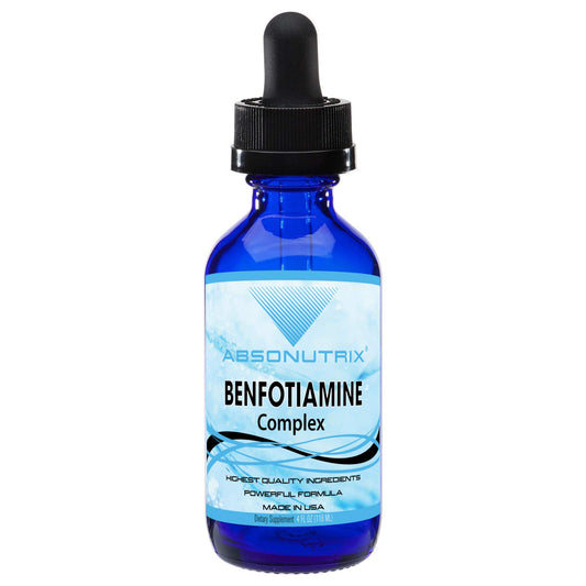 Absonutrix Benfotiamine Complex bottle with dropper for quick absorption