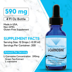 Absonutrix L-Carnosine drops ingredient label highlights non-GMO formula.