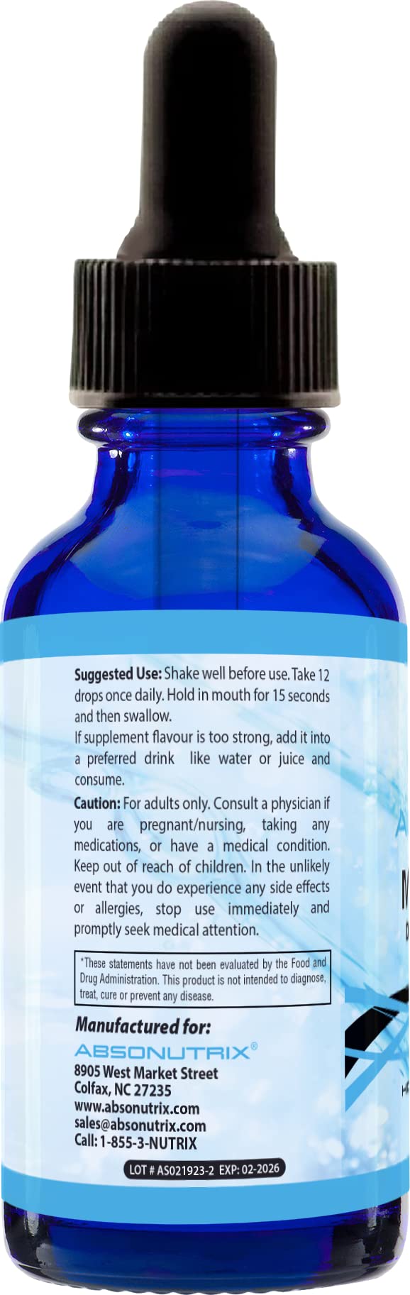 Absonutrix Myo Inositol & D-Chiro Inositol blend dropper indicating precise dosage.