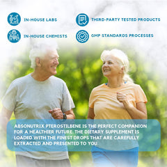 Absonutrix Pterostilbene GMP-seal indicating certified manufacturing standards.
