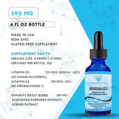 Absonutrix Vitamin D3 K2 Drops bottle back label with ingredients