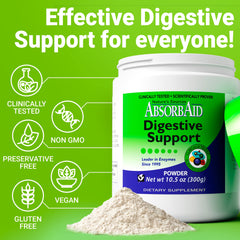 AbsorbAid enzymes in a glass showing easy daily use after eating