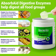 Scoop and bottle of AbsorbAid to demonstrate convenient dosing
