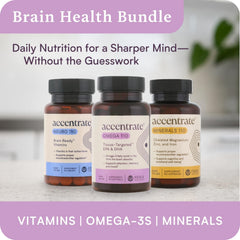 Accentrate Omega 110 capsules on shelf suggest daily use potential.