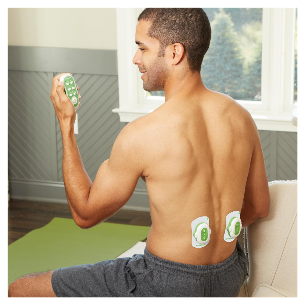 AccuRelief compact TENS device designed for travel.