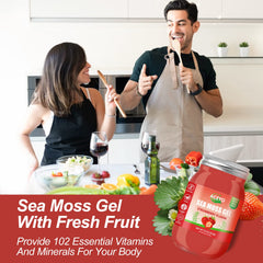 ACEYO Sea Moss Gel family use suggesting kid-friendly strawberry flavor