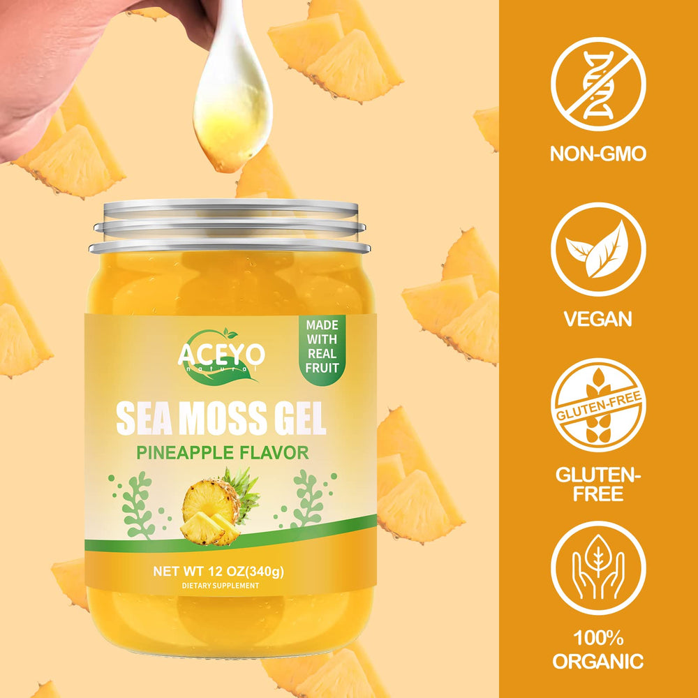 ACEYO pineapple gel in a smoothie for a tropical boost.