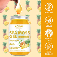 aceyo sea moss gel pineapple bowl highlighting tropical dessert option